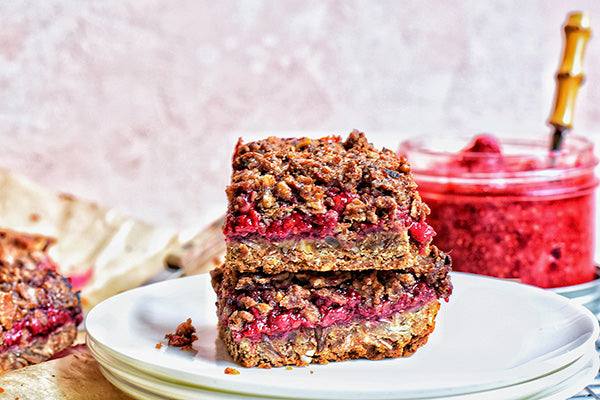 Rawcology Inc | Raspberry Granola Crumble Bars