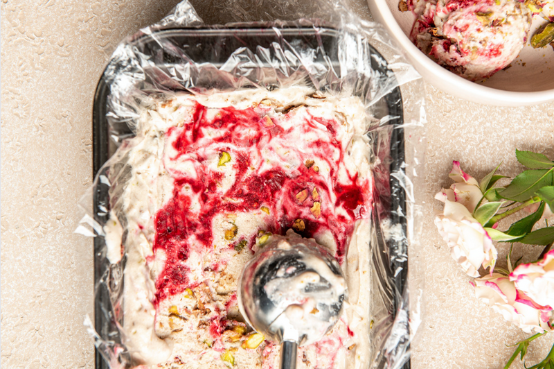Raspberry Pistachio Ice Cream