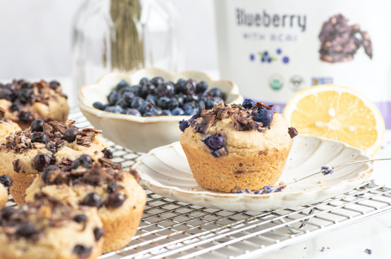 Blueberry Lavender Protein Muffins