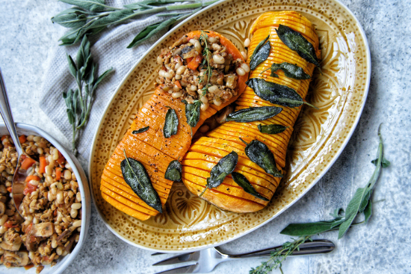 Hasselback Squash in Butter Sage Sauce &ndash; Rawcology Inc