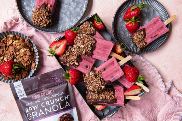 Plant Based Strawberry Popsicles