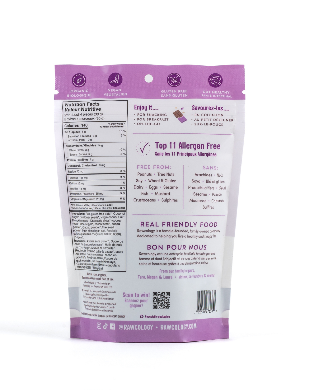 Chocolate Granola Snack Bites with Probiotics