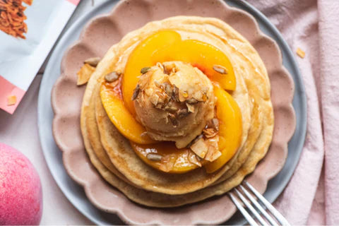 Peach Ice Cream and Pancakes