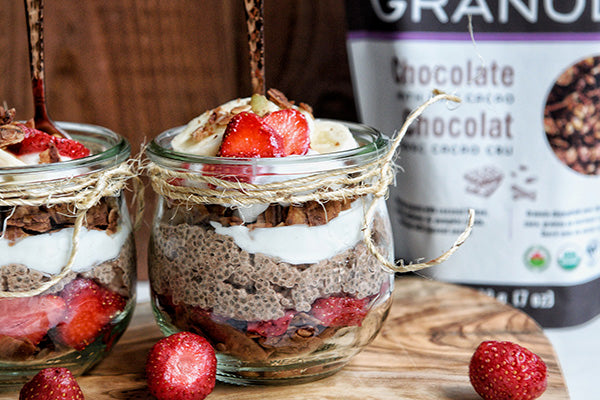 Rawcology Inc | Strawberry Banana Cacao Chia Parfait