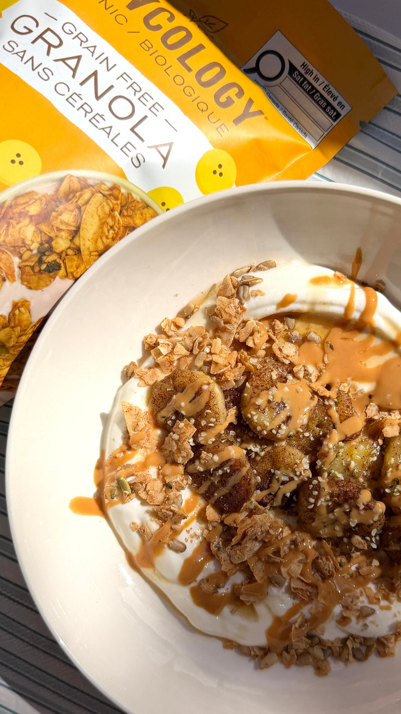 Caramelized Banana Crunch Yogurt Bowl