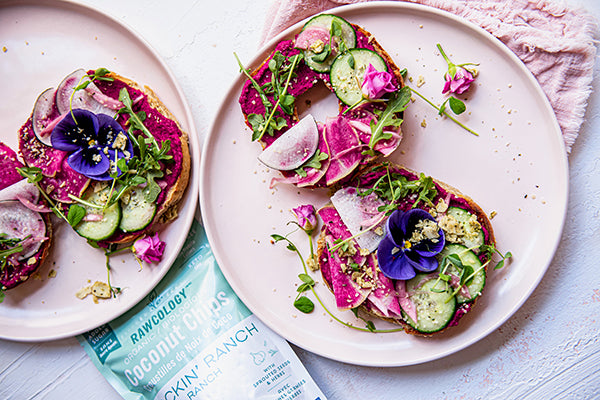 Rawcology Inc | Bagel and Beet Hummus 