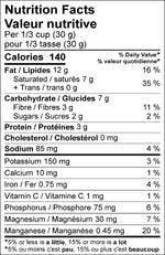Rawcology Inc. Banana with Maca Raw Crunch Granola Nutrition Facts Table
