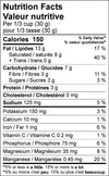 Rawcology Inc. Chocolate with Raw Cacao Raw Crunch Granola Nutrition Facts Table