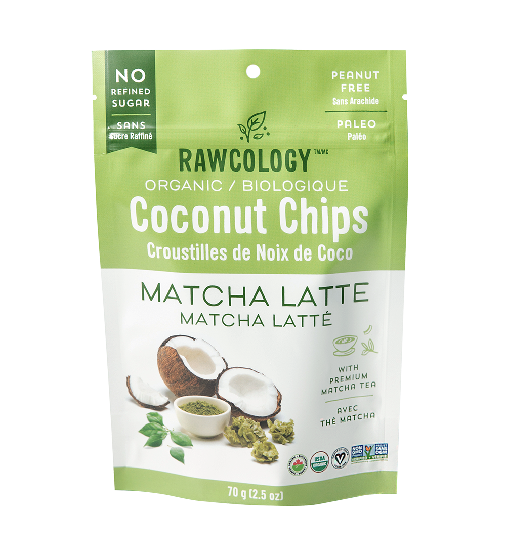Matcha Latte Superfood Coconut Chips - Rawcology™ – Rawcology Inc